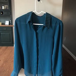 Blue Vince Camuto Top, Sheer, Women’s M